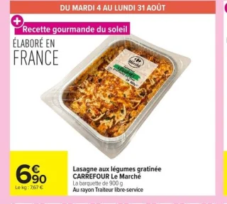 Lasagne aux légumes gratinée CARREFOUR Le Marché