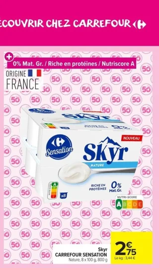 Skyr CARREFOUR SENSATION Nature