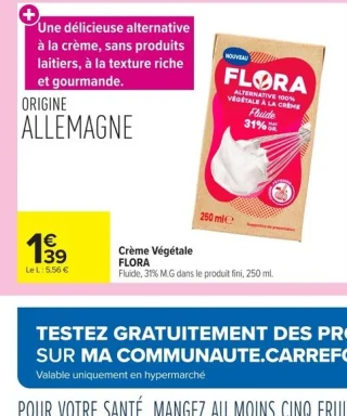 Crème Végétale Flora Fluide