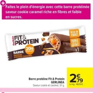 Barre protéine Fit & Protein GERLINEA Saveur cookie et caramel