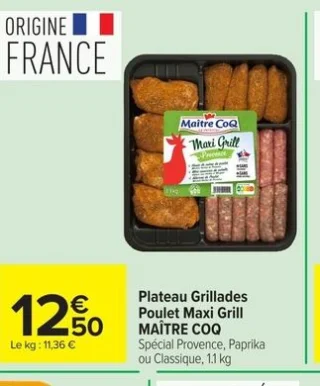 Plateau Grillades Poulet Maxi Grill MAÎTRE COQ