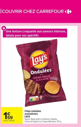 Chips ondulées aromatisées LAYS