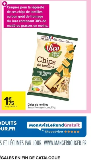 Chips de lentilles Vico Natur' & Bon