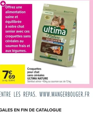 Croquettes pour chat sans céréales ULTIMA NATURE