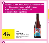 Bière BROOKLYN Pulp Art Tropical IPA ou Bodega Run Smooth IPA