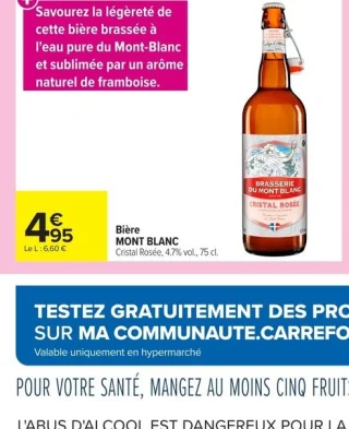 Bière MONT BLANC Cristal Rosée