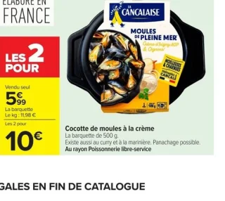 Cocotte de moules à la crème