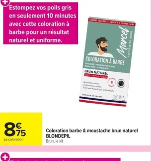 Coloration barbe & moustache brun naturel BLONDEPIL Brun, le kit