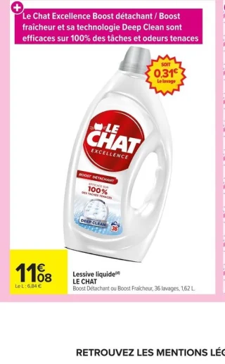 Lessive liquide LE CHAT Excellence Boost