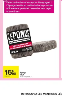 Éponge INGA Acier Inoxydable