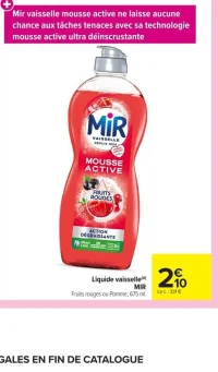 Liquide vaisselle MIR Fruits rouges ou Pomme