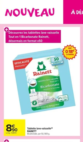 Tablette lave-vaisselle Rainett Bicarbonate