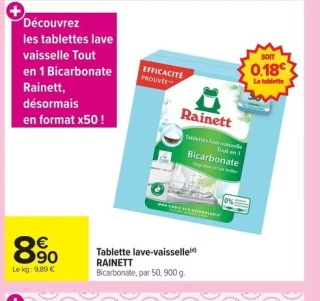 Tablette lave-vaisselle RAINETT Bicarbonate