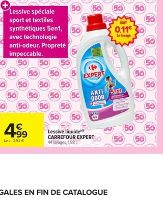 Lessive liquide CARREFOUR EXPERT 44 lavages