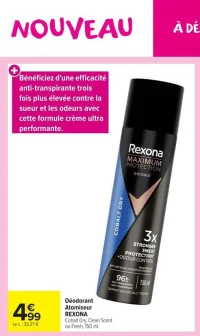 Déodorant Atomiseur REXONA Cobalt Dry, Clean Scent ou Fresh