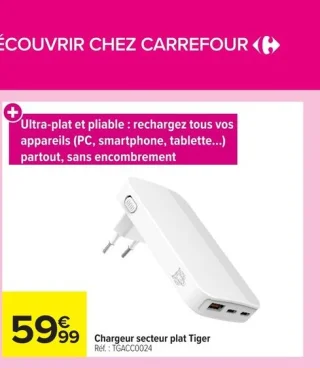 Chargeur secteur plat Tiger
