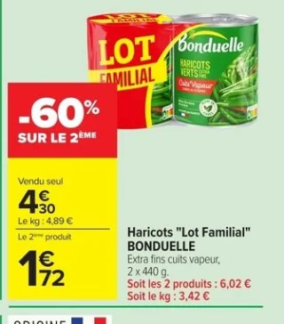 Haricots "Lot Familial" BONDUELLE