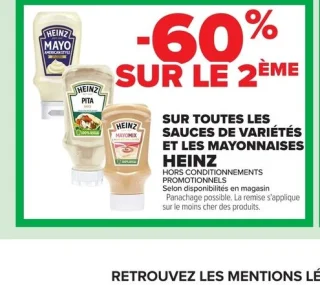 Sauces de variétés et les mayonnaises HEINZ