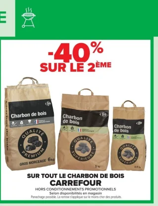 Charbon de bois Carrefour