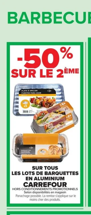 Barquettes en aluminium Carrefour