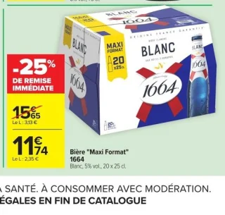 Bière "Maxi Format" 1664 Blanc
