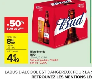 Bière blonde Bud