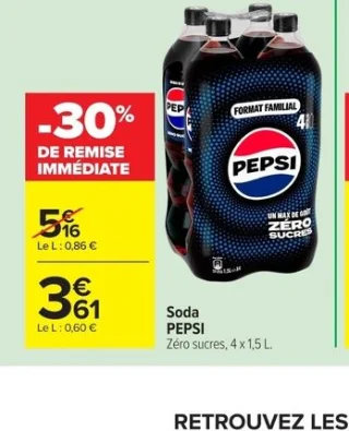 Soda PEPSI Zéro sucres