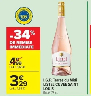 I.G.P. Terres du Midi LISTEL CUVÉE SAINT LOUIS Rosé