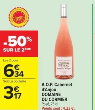 A.O.P. Cabernet d'Anjou DOMAINE DU CORMIER Rosé