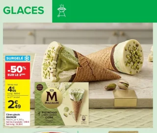 Cônes glacés Magnum Pistache & White Chocolate