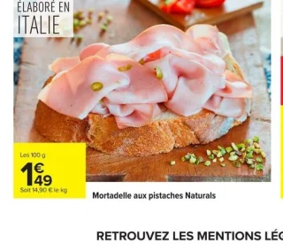 Mortadelle aux pistaches Naturals