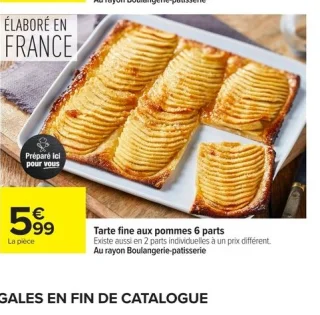 Tarte fine aux pommes 6 parts