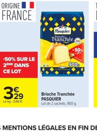 Brioche Tranchée Pasquier