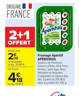 Fromage Apéritif APÉRIVRAIS Saveurs de Provence