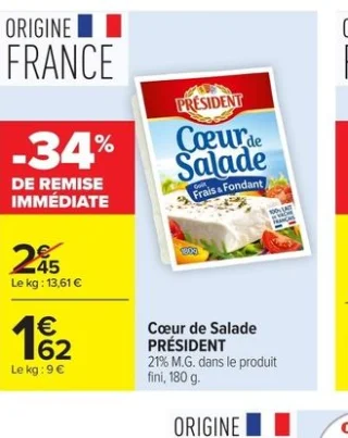 Cœur de Salade PRÉSIDENT Frais & Fondant