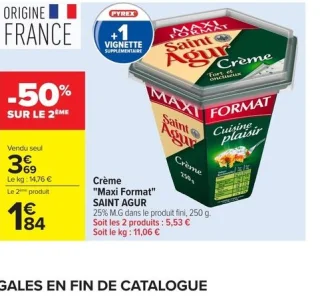 Crème "Maxi Format" SAINT AGUR