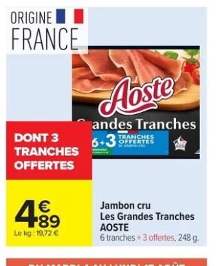 Jambon cru Les Grandes Tranches AOSTE