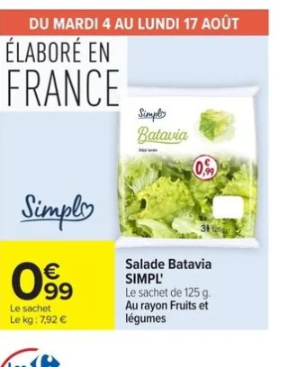 Salade Batavia SIMPL'