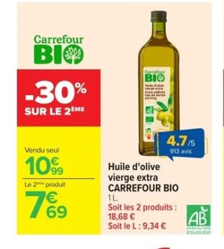 Huile d'olive vierge extra CARREFOUR BIO