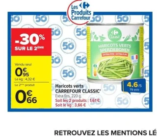 Haricots verts CARREFOUR CLASSIC'