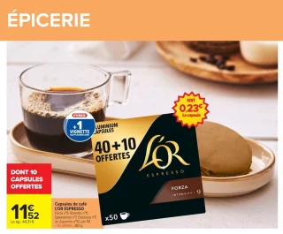 Capsules de café L'OR ESPRESSO Forza n°9, Ristretto n°11, Splendente n°7, Delizioso n°5 ou Supremo n°10