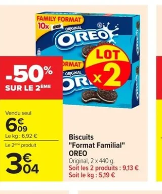 Biscuits "Format Familial" Oreo