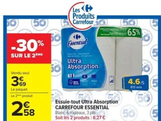 Essuie-tout Ultra Absorption CARREFOUR ESSENTIAL