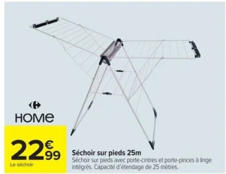 Séchoir sur pieds 25m Carrefour Home