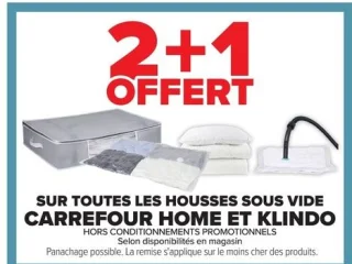 Housses sous vide Carrefour Home et Klindo