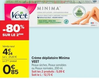 Crème dépilatoire Minima VEET