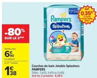 Couches de bain Jetable Splashers Pampers