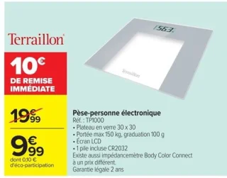 Pèse-personne électronique Terraillon TP1000