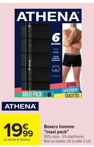 Boxers homme "maxi pack" ATHENA