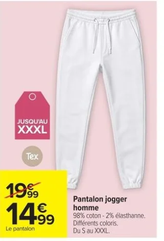 Pantalon jogger homme Tex